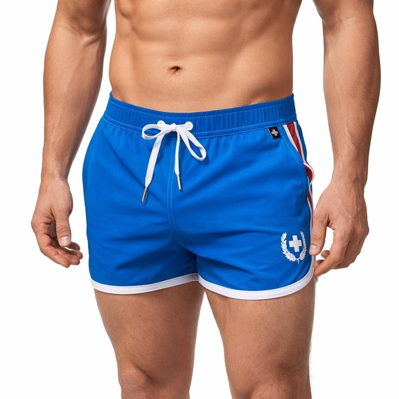 Andrew Christian Other - Andrew Christian S (28-31) Mens Blue Retro Swim Shorts Athletic Trunks 70108 NWT
